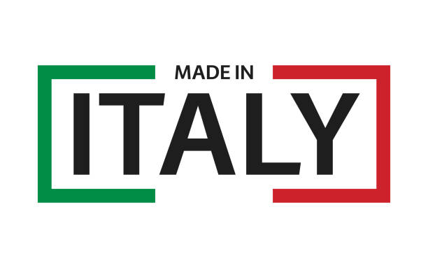 Quality mark Made in Italy. Colored vector symbol with Italian tricolor isolated on white background